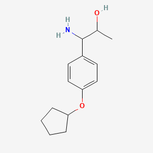 molecular formula C14H21NO2 B13039112 1-Amino-1-(4-cyclopentyloxyphenyl)propan-2-OL 