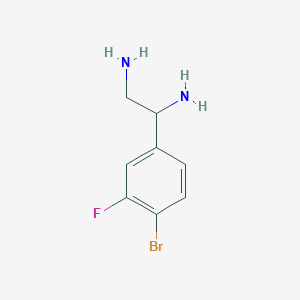 molecular formula C8H10BrFN2 B13039157 1-(4-Bromo-3-fluorophenyl)ethane-1,2-diamine 