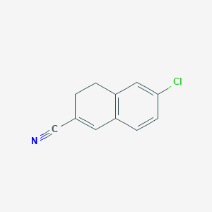 molecular formula C11H8ClN B13039171 6-Chloro-3,4-dihydronaphthalene-2-carbonitrile CAS No. 2089648-84-8