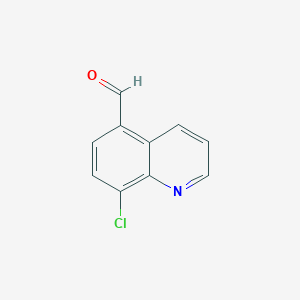 molecular formula C10H6ClNO B13039191 8-Chloroquinoline-5-carbaldehyde 