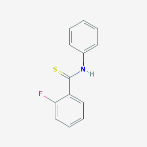 molecular formula C13H10FNS B13039198 2-fluoro-N-phenylbenzenecarbothioamide CAS No. 2027-54-5