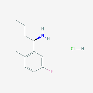 molecular formula C11H17ClFN B13039201 (R)-1-(5-Fluoro-2-methylphenyl)butan-1-amine hcl 