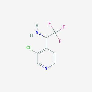 molecular formula C7H6ClF3N2 B13039214 (S)-1-(3-Chloropyridin-4-YL)-2,2,2-trifluoroethan-1-amine 