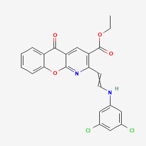 molecular formula C23H16Cl2N2O4 B1303927 ethyl 2-[2-(3,5-dichloroanilino)vinyl]-5-oxo-5H-chromeno[2,3-b]pyridine-3-carboxylate 