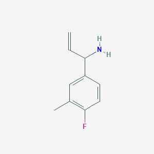 molecular formula C10H12FN B13039280 1-(4-Fluoro-3-methylphenyl)prop-2-EN-1-amine 