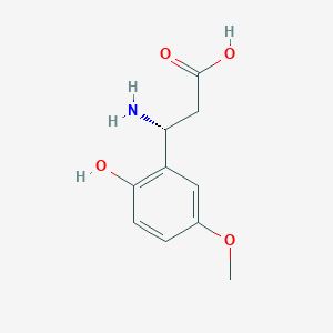 molecular formula C10H13NO4 B13039305 (3R)-3-Amino-3-(2-hydroxy-5-methoxyphenyl)propanoic acid 