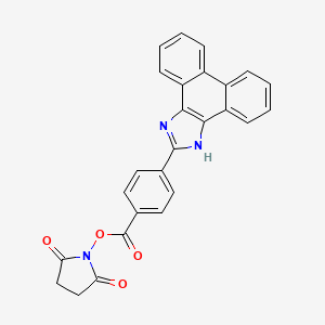 molecular formula C26H17N3O4 B13039344 2,5-Dioxopyrrolidin-1-yl4-(1H-phenanthro[9,10-d]imidazol-2-yl)benzoate 