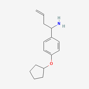 molecular formula C15H21NO B13039397 1-(4-Cyclopentyloxyphenyl)but-3-enylamine 