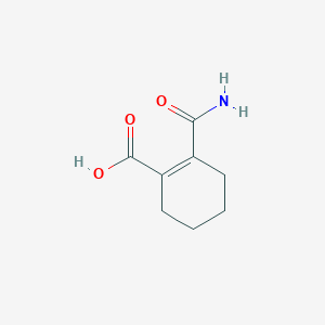 molecular formula C8H11NO3 B13039411 2-Carbamoyl-1-cyclohexene-1-carboxylic acid 