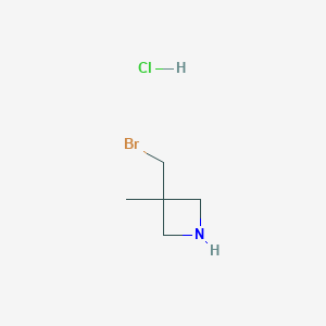 molecular formula C5H11BrClN B13039437 3-(Bromomethyl)-3-methylazetidinehydrochloride 