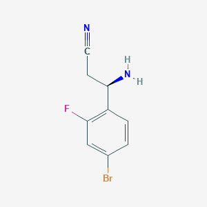 (3R)-3-Amino-3-(4-bromo-2-fluorophenyl)propanenitrile