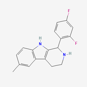 molecular formula C18H16F2N2 B13039461 1-(2,4-difluorophenyl)-6-methyl-2,3,4,9-tetrahydro-1H-beta-carboline 