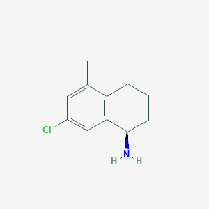 molecular formula C11H14ClN B13039471 (R)-7-Chloro-5-methyl-1,2,3,4-tetrahydronaphthalen-1-amine 