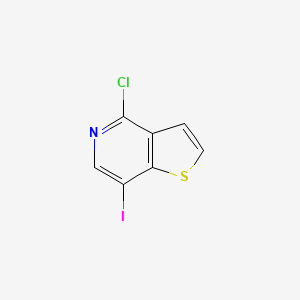 molecular formula C7H3ClINS B13039472 4-Chloro-7-iodothieno[3,2-c]pyridine 