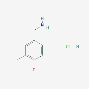 molecular formula C8H11ClFN B13039486 (4-Fluoro-3-methylphenyl)methanamine;hydrochloride 