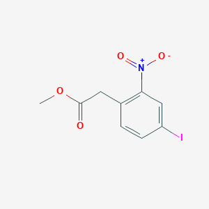 molecular formula C9H8INO4 B13039503 Methyl2-(4-iodo-2-nitrophenyl)acetate 