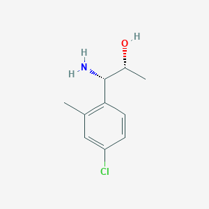 molecular formula C10H14ClNO B13039512 (1S,2R)-1-Amino-1-(4-chloro-2-methylphenyl)propan-2-OL 