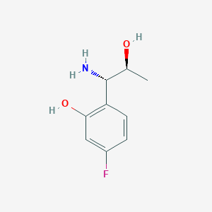 molecular formula C9H12FNO2 B13039524 2-((1S,2S)-1-Amino-2-hydroxypropyl)-5-fluorophenol 