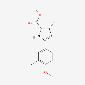 molecular formula C15H17NO3 B13039535 Methyl5-(4-methoxy-3-methylphenyl)-3-methyl-1H-pyrrole-2-carboxylate 