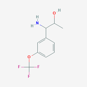 molecular formula C10H12F3NO2 B13039553 1-Amino-1-[3-(trifluoromethoxy)phenyl]propan-2-OL 