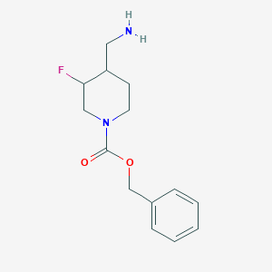 molecular formula C14H19FN2O2 B13039574 Benzyl4-(aminomethyl)-3-fluoropiperidine-1-carboxylate 