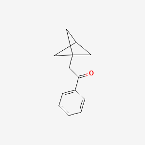 molecular formula C13H14O B13039586 2-(Bicyclo[1.1.1]pentan-1-yl)-1-phenylethan-1-one 