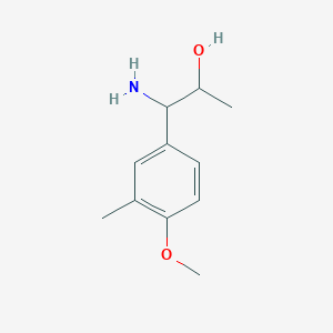 molecular formula C11H17NO2 B13039590 1-Amino-1-(4-methoxy-3-methylphenyl)propan-2-OL 