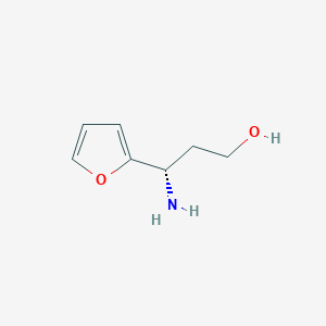 molecular formula C7H11NO2 B13039606 (3S)-3-Amino-3-(2-furyl)propan-1-OL 