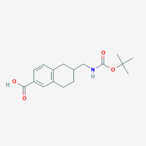 molecular formula C17H23NO4 B13039629 6-(((Tert-butoxycarbonyl)amino)methyl)-5,6,7,8-tetrahydronaphthalene-2-carboxylic acid 