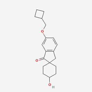 molecular formula C19H24O3 B13039656 (1R,4R)-6'-(Cyclobutylmethoxy)-4-hydroxyspiro[cyclohexane-1,2'-inden]-1'(3'H)-one 