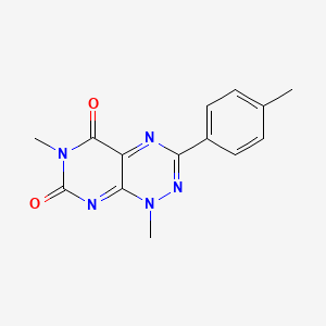 molecular formula C14H13N5O2 B13039660 1,6-Dimethyl-3-(p-tolyl)pyrimido[5,4-e][1,2,4]triazine-5,7(1H,6H)-dione 