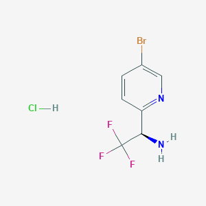 molecular formula C7H7BrClF3N2 B13039681 (R)-1-(5-Bromopyridin-2-YL)-2,2,2-trifluoroethan-1-amine hcl 