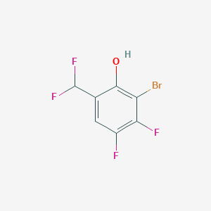 molecular formula C7H3BrF4O B13039694 2-Bromo-6-(difluoromethyl)-3,4-difluorophenol 