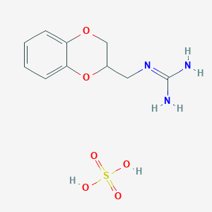 molecular formula C20H28N6O8S B130397 1-((2,3-Dihydrobenzo[b][1,4]dioxin-2-yl)methyl)guanidine sulfate(2:1) CAS No. 5714-04-5