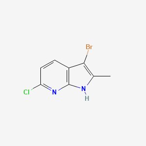 molecular formula C8H6BrClN2 B13039703 3-bromo-6-chloro-2-methyl-1H-pyrrolo[2,3-b]pyridine 