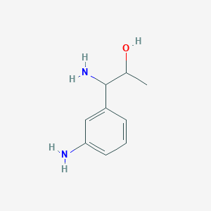 molecular formula C9H14N2O B13039713 1-Amino-1-(3-aminophenyl)propan-2-OL 