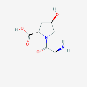 molecular formula C11H20N2O4 B13039754 (2S,4R)-1-((S)-2-Amino-3,3-dimethylbutanoyl)-4-hydroxypyrrolidine-2-carboxylic acid 