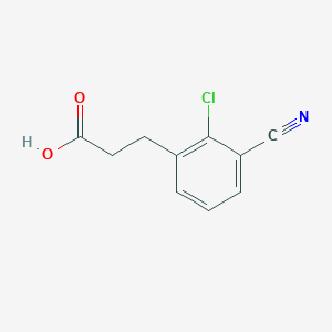 molecular formula C10H8ClNO2 B13039761 3-(2-Chloro-3-cyanophenyl)propanoic acid 