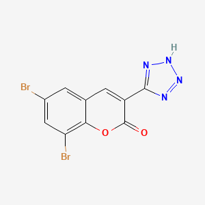 molecular formula C10H4Br2N4O2 B13039780 6,8-Dibromo-3-(1H-tetrazol-5-YL)-2H-chromen-2-one 