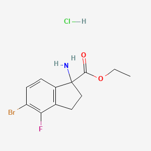 Ethyl 1-amino-5-bromo-4-fluoro-2,3-dihydro-1H-indene-1-carboxylate hcl