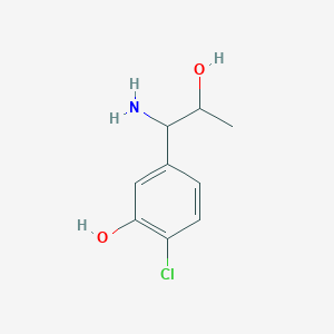 molecular formula C9H12ClNO2 B13039899 5-(1-Amino-2-hydroxypropyl)-2-chlorophenol 