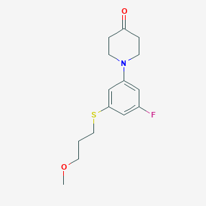 1-(3-Fluoro-5-((3-methoxypropyl)thio)phenyl)piperidin-4-one