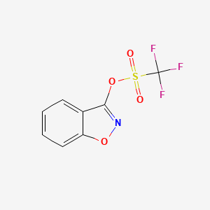 molecular formula C8H4F3NO4S B13039917 Benzo[d]isoxazol-3-yl trifluoromethanesulfonate 