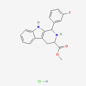 molecular formula C19H18ClFN2O2 B13039941 Methyl 1-(3-fluorophenyl)-2,3,4,9-tetrahydro-1h-beta-carboline-3-carboxylate, HCl 