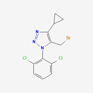 molecular formula C12H10BrCl2N3 B13039949 5-(Bromomethyl)-4-cyclopropyl-1-(2,6-dichlorophenyl)-1H-1,2,3-triazole 