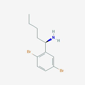 molecular formula C11H15Br2N B13039952 (R)-1-(2,5-Dibromophenyl)pentan-1-amine 