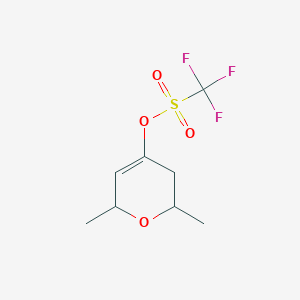 molecular formula C8H11F3O4S B13039987 2,6-Dimethyl-3,6-dihydro-2H-pyran-4-yl trifluoromethanesulfonate 