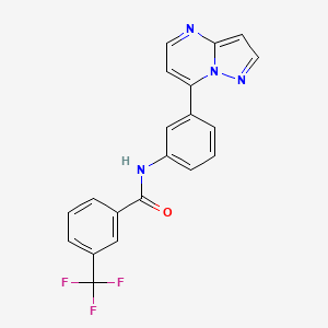 molecular formula C20H13F3N4O B13039992 N-(3-(pyrazolo[1,5-a]pyrimidin-7-yl)phenyl)-3-(trifluoromethyl)benzamide 