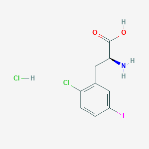 molecular formula C9H10Cl2INO2 B13040047 (S)-2-Amino-3-(2-chloro-5-iodophenyl)propanoic acid hcl 