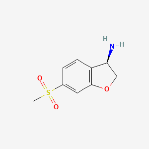 molecular formula C9H11NO3S B13040085 (3R)-6-(Methylsulfonyl)-2,3-dihydrobenzo[B]furan-3-ylamine 